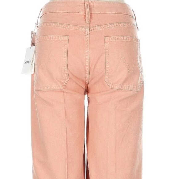 NWT $228 MOTHER Flare Palazzo Pants Jeans Peach Tan Mid-Rise Size 29 - Picture 6 of 11